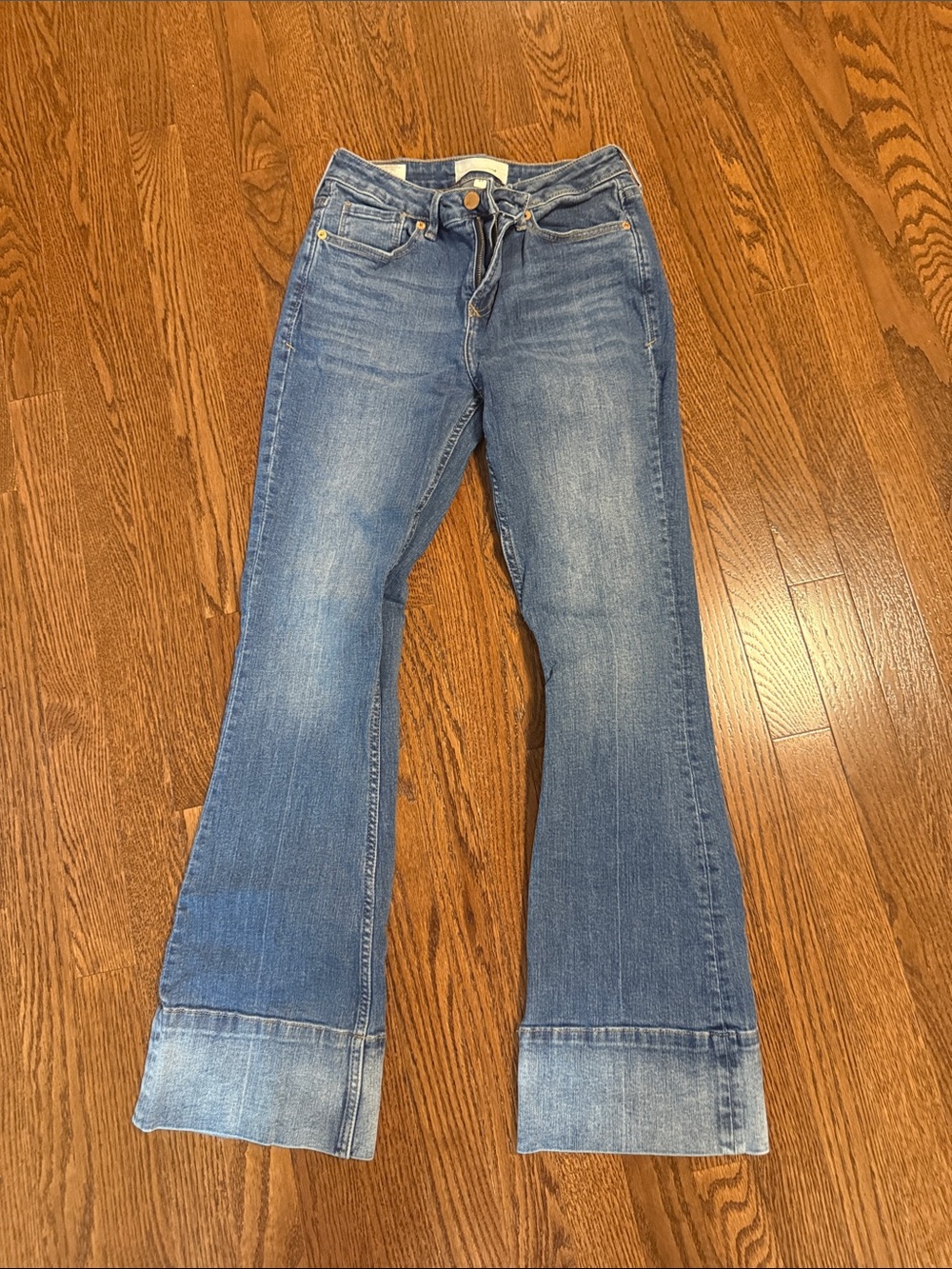 Dear John Blue Flare Jeans with Cuffed Hem